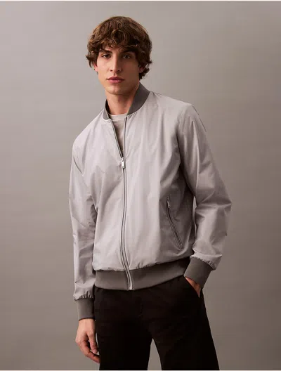 Calvin Klein Men's Matte Bomber Jacket In Chiseled Stone