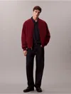 Calvin Klein Men's Matte Classic Bomber Jacket In Burgundy
