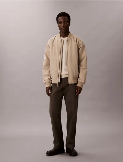 Calvin Klein Men's Matte Classic Bomber Jacket In Neutral