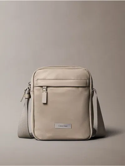 Calvin Klein Men's Matte Nylon Reporter Bag In Brown