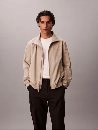 Calvin Klein Men's Matte Windbreaker Jacket In Vintage Khaki