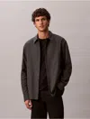Calvin Klein Men's Melange Flannel Relaxed Button-down Shirt In Black