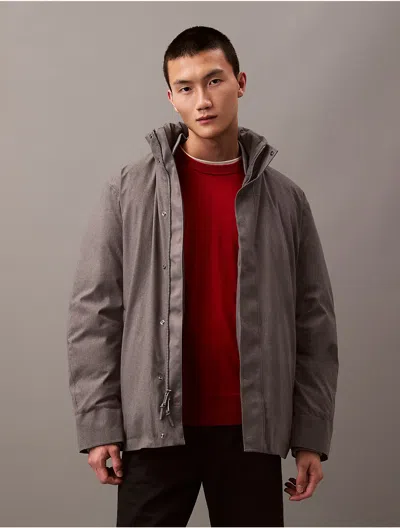 Calvin Klein Men's Melange Tech Puffer Jacket In Gunmetal Heather