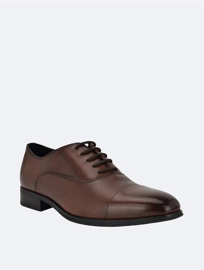Calvin Klein Men's Men's Drew Dress Shoe In Dark Cognac