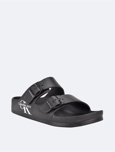 Calvin Klein Men's Men's Zion Double Strap Slide Sandal In Black