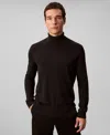 Calvin Klein Men's Merino Wool Blend Turtleneck Sweater In Black