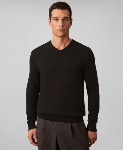 Calvin Klein Men's Merino Wool Blend V-neck Sweater In Black