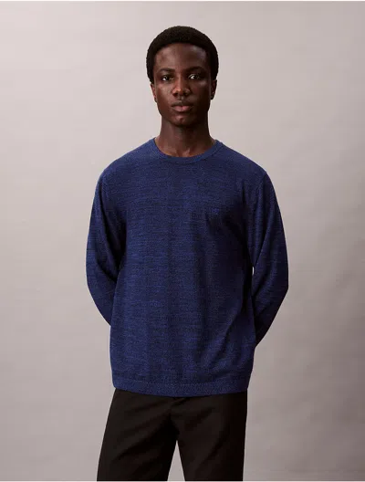 Calvin Klein Men's Merino Wool Classic Sweater In Blue