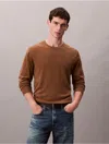 Calvin Klein Men's Merino Wool Classic Sweater In Brown