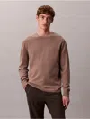Calvin Klein Men's Merino Wool Classic Sweater In Brown