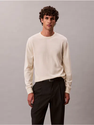 Calvin Klein Merino Wool Classic Jumper In Neutral
