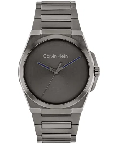 Calvin Klein Men's Meta-minimal Grey Stainless Steel Watch 41mm In Black