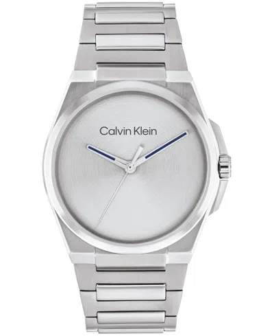 Calvin Klein Men's Meta-minimal Silver Stainless Steel Watch 41mm In Metallic