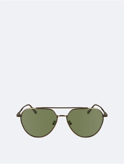 Calvin Klein Men's Metal Aviator Sunglasses In Purple