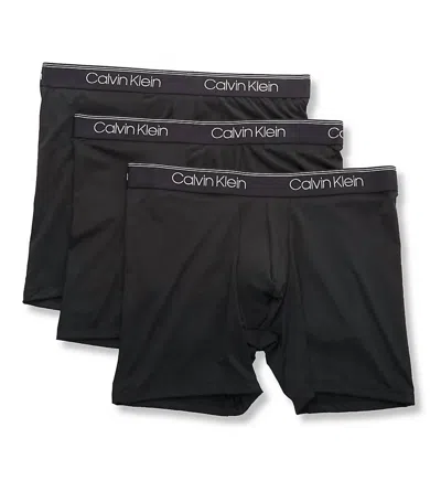 Calvin Klein Men's Micro 3-pack Stretch Boxer Briefs In Black