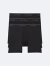 Calvin Klein Men's 3-pack Microfiber Stretch Boxer Briefs Underwear In Black