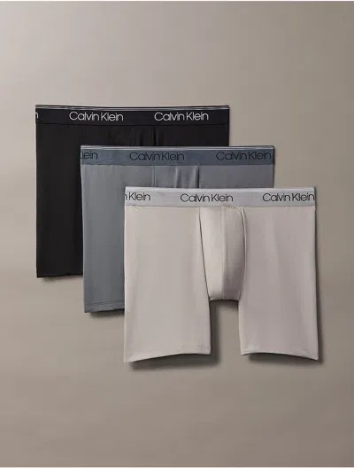 Calvin Klein Men's Micro Stretch 3-pack Boxer Brief In Black/ Griffin / Turbulence