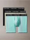 Calvin Klein Men's Micro Stretch 3-pack Boxer Brief In Black/palm Leaf Stripe+beau Blue/foggy Mauve
