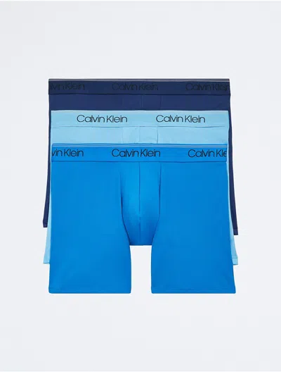 Calvin Klein Men's Micro Stretch 3-pack Boxer Brief In Blue Multi