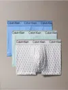 Calvin Klein Men's Micro Stretch 3-pack Boxer Brief In Glacier / Plush Monogram+ash / Sterling Blue