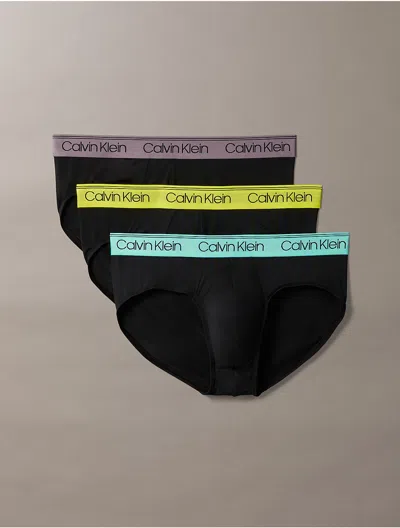 Calvin Klein Men's Micro Stretch 3-pack Hip Brief In Black
