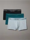 Calvin Klein Men's Micro Stretch 3-pack Low Rise Trunk In Arona/chesapeake Bay/black