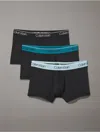Calvin Klein Men's Micro Stretch 3-pack Low Rise Trunk In Black/arona/chesapeake Bay