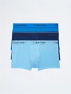 Calvin Klein Men's Micro Stretch 3-pack Low Rise Trunk In New Navy / Artesian Blue / Blue Paradise