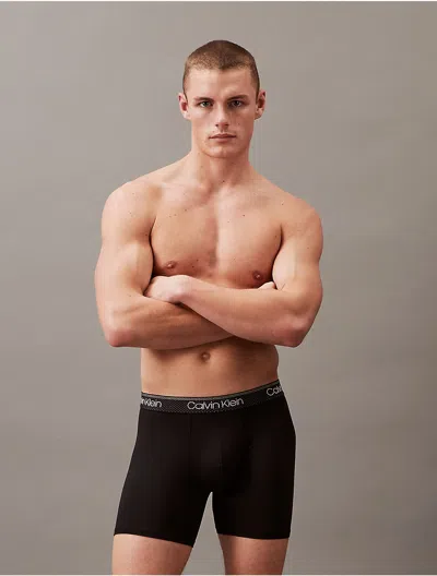 Calvin Klein Men's Micro Stretch Cooling Boxer Brief In Black