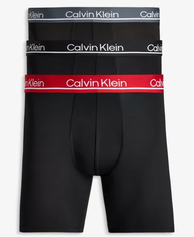 Calvin Klein Men's Microfiber Plus Moisture-wicking Boxer Briefs, Pack Of 3 In Multi