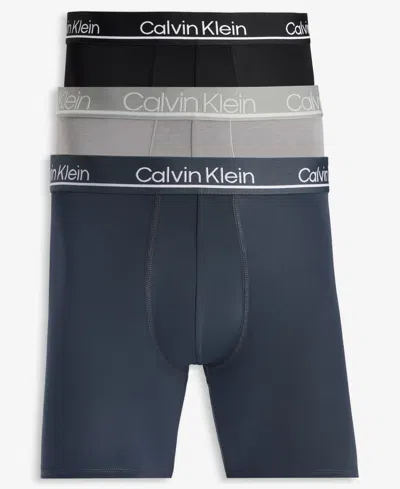 Calvin Klein Men's Microfiber Plus Moisture-wicking Boxer Briefs, Pack Of 3 In Multi