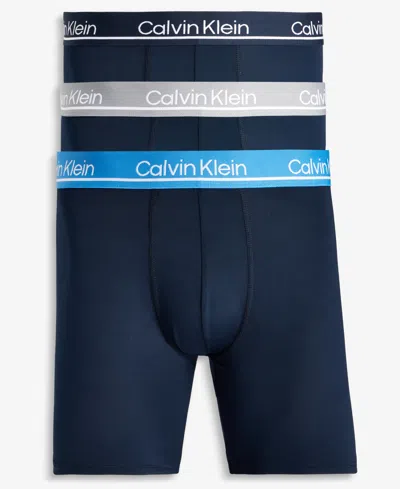 Calvin Klein Men's Microfiber Plus Moisture-wicking Boxer Briefs, Pack Of 3 In Multi