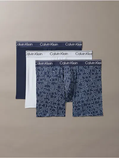 Calvin Klein Men's Microfiber Stretch 3-pack Boxer Brief In Multi