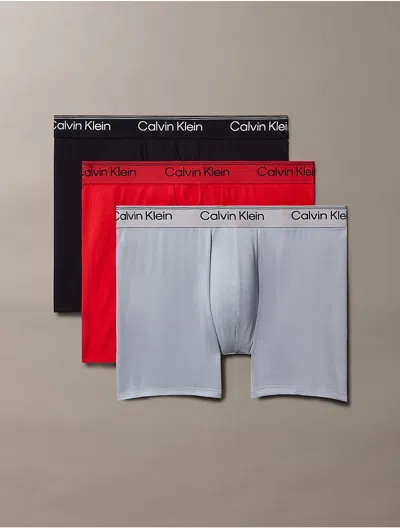 Calvin Klein Men's Microfiber Stretch 3-pack Boxer Brief In Multi