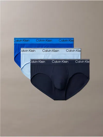 Calvin Klein Men's Microfiber Stretch 3-pack Hip Brief In Multi