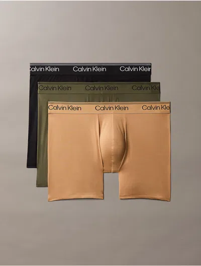 Calvin Klein Men's Microfiber Stretch 3-pack Boxer Brief In Multi