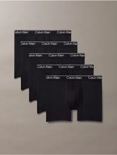 Calvin Klein Men's Microfiber Stretch 5-pack Boxer Brief In Black