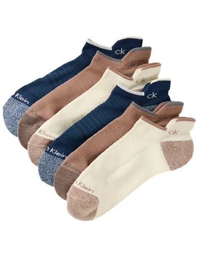 Calvin Klein Men's Microfiber Stretch 6-pack No Show Socks In Multi