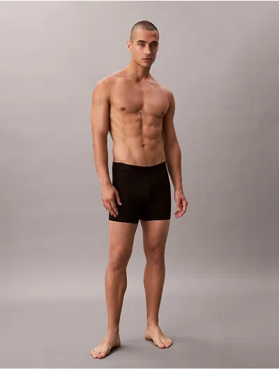 Calvin Klein Men's Microfiber Stretch Grip Boxer Brief In Black