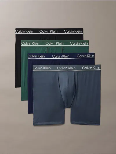 Calvin Klein Men's Microfiber Stretch Plus 4-pack Boxer Brief In Multi