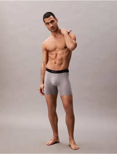 Calvin Klein Men's Microfiber Stretch Pride Boxer Brief In Gray