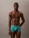 Calvin Klein 3-pack Low Rise Microfiber Stretch Trunks In Lively Teal