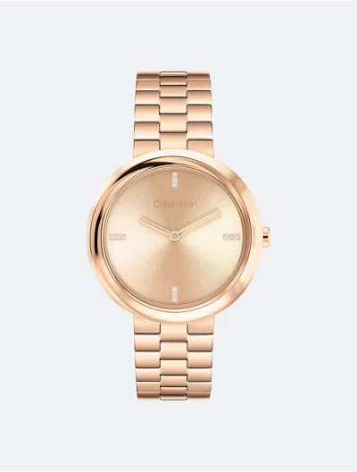 Calvin Klein Men's Minimalist Integrated Link Bracelet 32mm Watch In Gold