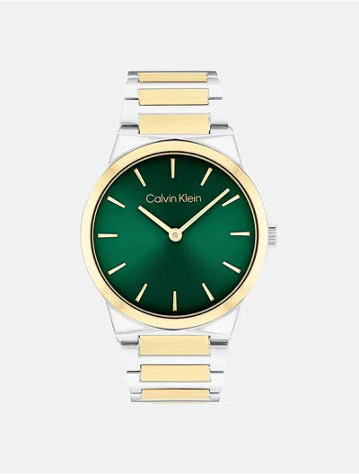 Calvin Klein Men's Minimalist Integrated Link Bracelet 32mm Watch In Green