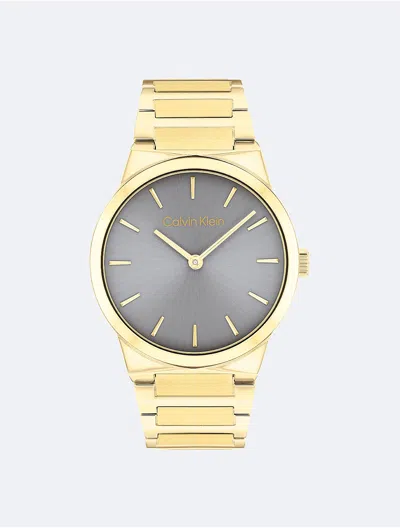 Calvin Klein Men's Minimalist Integrated Link Bracelet 32mm Watch In Silver White
