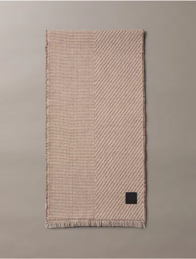 Calvin Klein Men's Mixed Pattern Scarf In Neutral