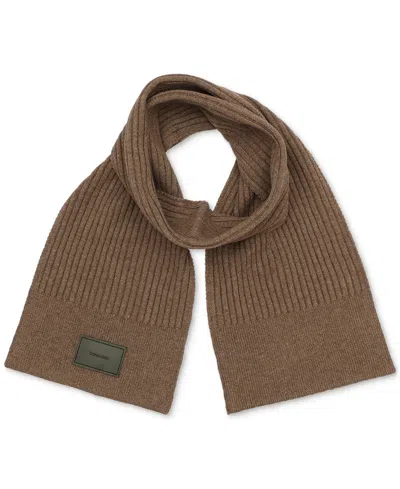 Calvin Klein Men's Mixed Stitch Scarf In Truffle