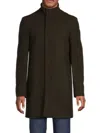 Calvin Klein Men's Mixy Slim Fit Wool Blend Coat In Olive