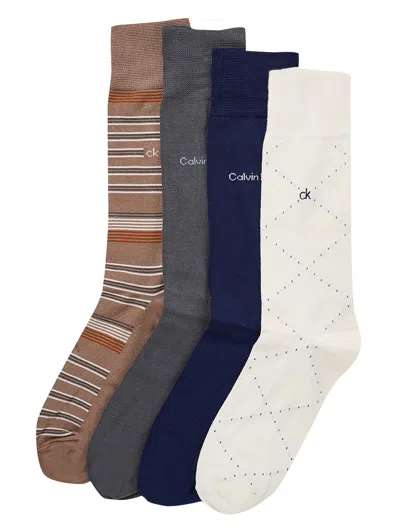Calvin Klein 4-pack Dress Socks In Multi