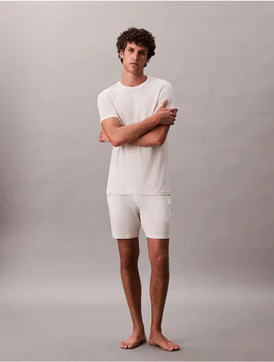 Calvin Klein Men's Modal Pique Sleep Shorts In White